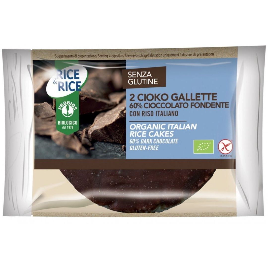 GALLETTE DI RISO CIOCC FONDENTE SENZA ZUCCHERI AGGIUNTI